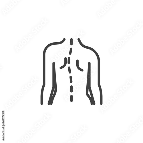 Body incorrect posture line icon