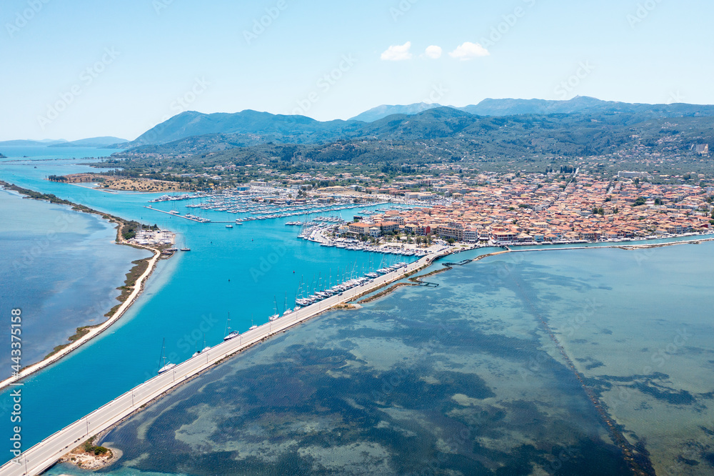 Aerial view at Lefkada city on the island of Lefkada, Ionian Islands, Greece
