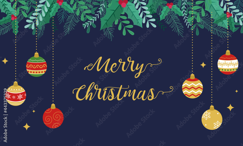 クリスマスのオーナメントともみの木のフレーム背景のベクターイラスト コピースペース バックグラウンド 飾り ポスター Stock Vector Adobe Stock