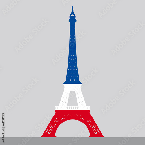 Eiffel Tower Paris in national colors symbol