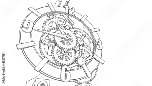clock graphic symbol 3d illustration