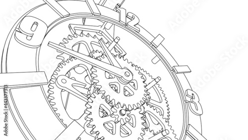 clock graphic symbol 3d illustration