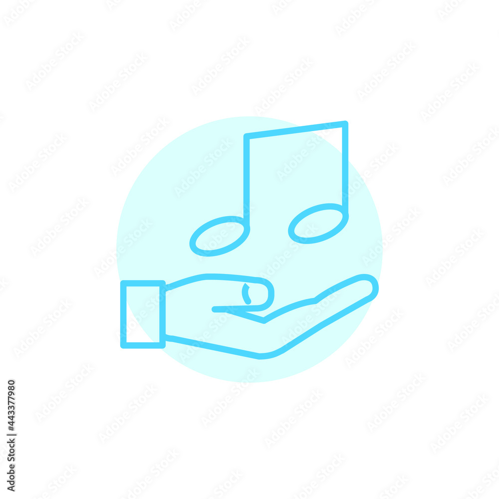 Illustration Vector graphic of hand and music icon Illustration Vector graphic of hand and music icon