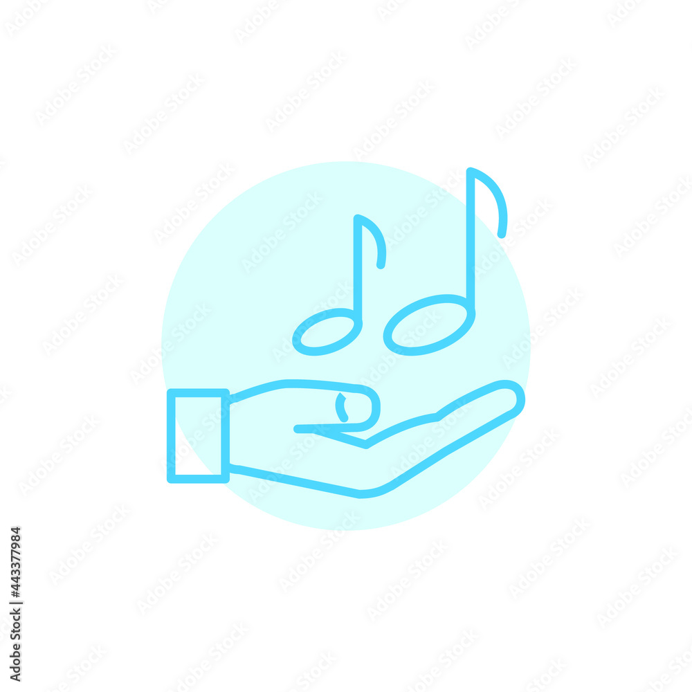 Illustration Vector graphic of hand and music icon Illustration Vector graphic of hand and music icon