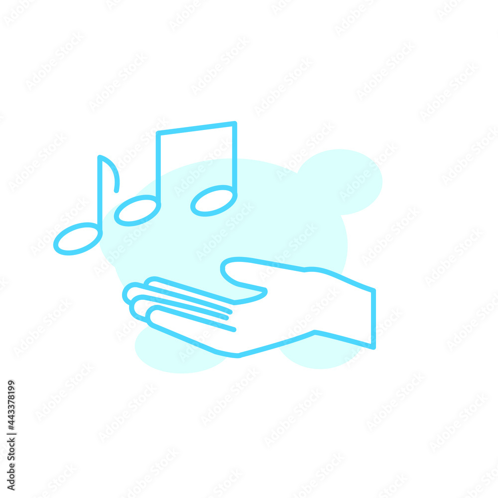 Illustration Vector graphic of hand and music icon Illustration Vector graphic of hand and music icon