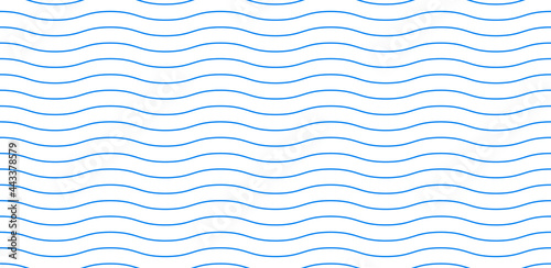 Wave pattern seamless abstract background. Stripes wave pattern white and blue colors for summer vector design