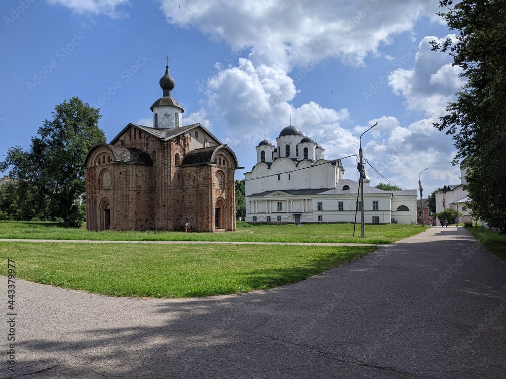 church old castle in the village of the country velikiy novgorod russia kremlin