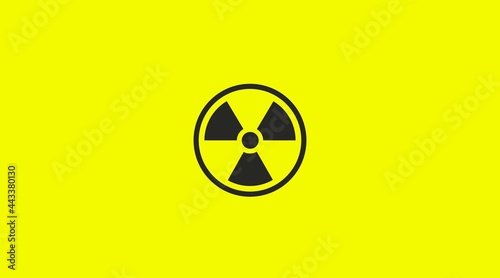 Radiation Sign. Vector isolated illustration of an editable radiation icon or sign on a yellow blackground