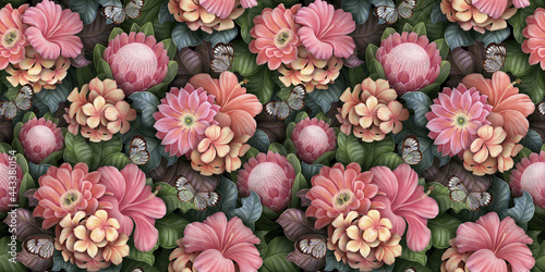 Fototapeta samoprzylepna kolorowe kwiaty 3d