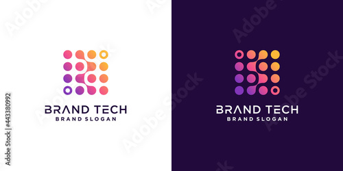 Molecule technology logo template with modern abstract concept Premium Vector part 5