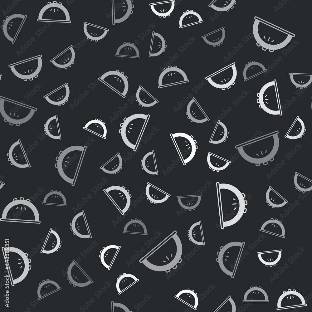 Grey Manicure lamp icon isolated seamless pattern on black background. UV lamp for nail polish drying. Vector Grey Manicure lamp icon isolated seamless pattern on black background. UV lamp for nail polish drying. Vector