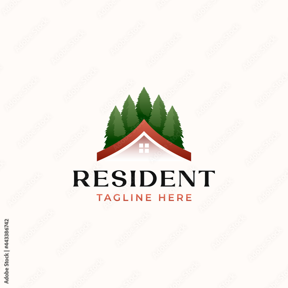 Resident / Real Estate Logo Template Isolated in White Background Resident / Real Estate Logo Template Isolated in White Background