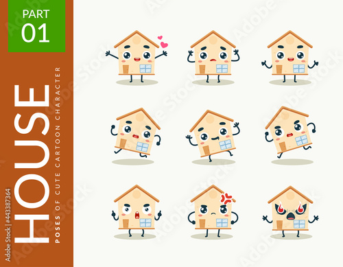Mascot images of the House. First set. Vector Illustration