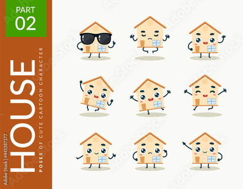Mascot images of the House. Second set. Vector Illustration
