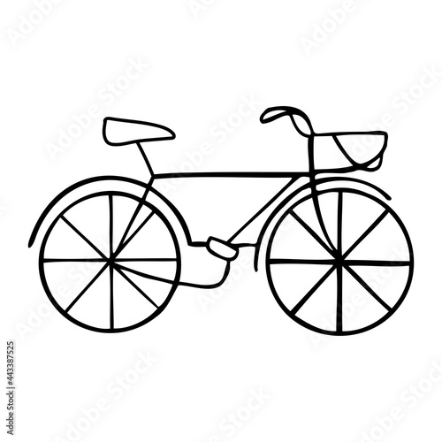Isolated vector illustration black and white design of a bicycle 