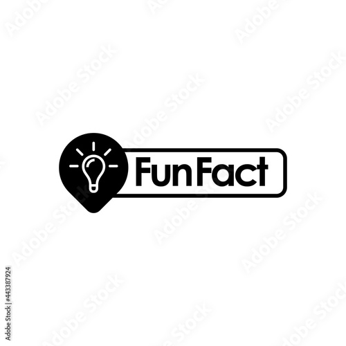 Fun Fact vector template post with idea bulb light icon sticker for social media background, quick tips blank template fyi modern graphic label vector
