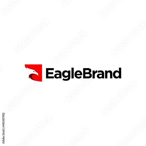 red eagle icon logo illustration Design in trendy modern negative space 