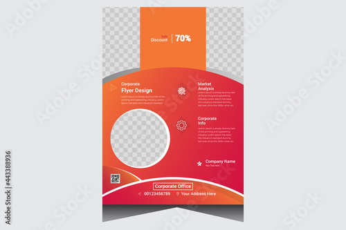 Red and orange creative company business flyer design template