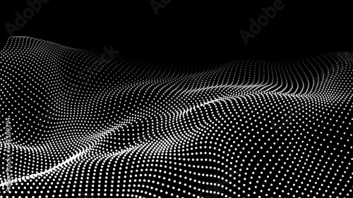 Abstract digital wave of particles. Futuristic point wave. Technology background vector. Vector illustration