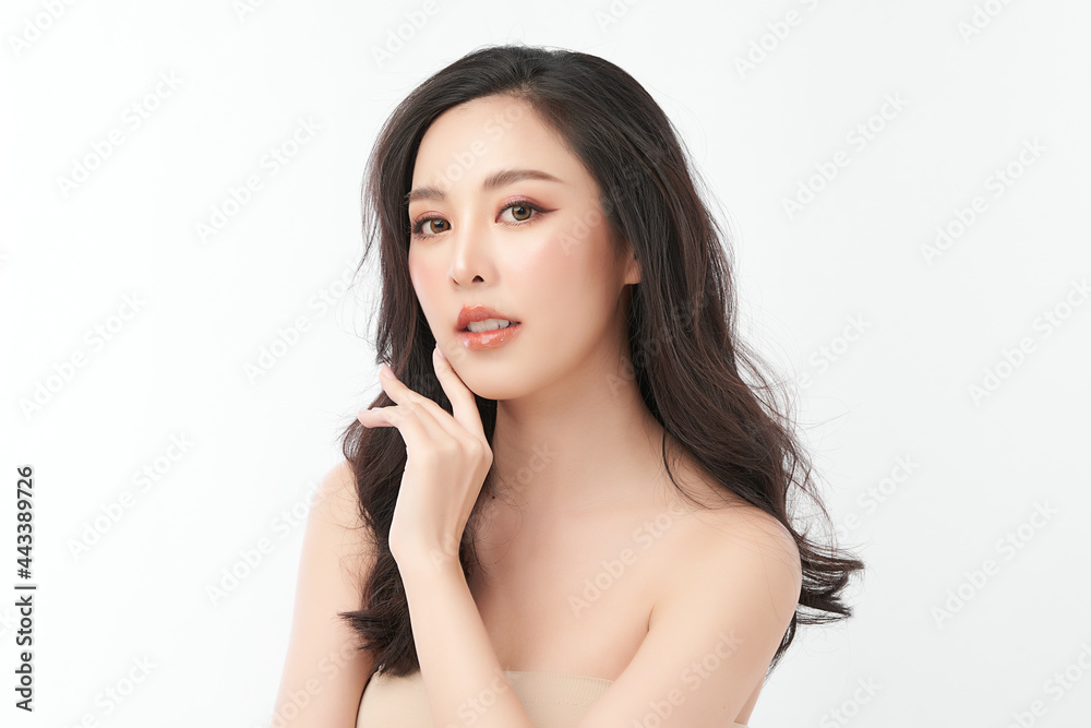Beautiful young asian woman with clean fresh skin on white background, Face care, Facial treatment, Cosmetology, beauty and spa, Asian women portrait. Beautiful young asian woman with clean fresh skin on white background, Face care, Facial treatment, Cosmetology, beauty and spa, Asian women portrait.