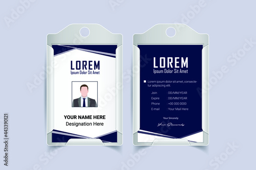 Corporate Employee ID Card Design. Luxury, Modern, Elegant, Professional Minimalist Identity Card. Employee ID Card Template. Elements of Stationery. Vector illustration