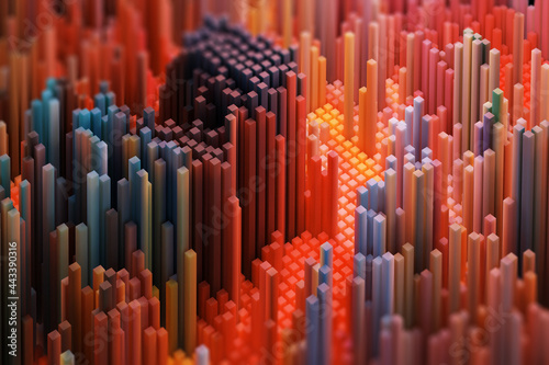 abstract colorful cubic  3d illustration