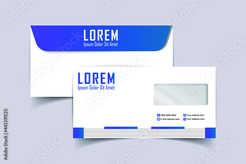 DL Envelope template. DL size envelope template. International standard size. Envelope template design. Envelope mock up. An envelope template for your design. Vector illustration