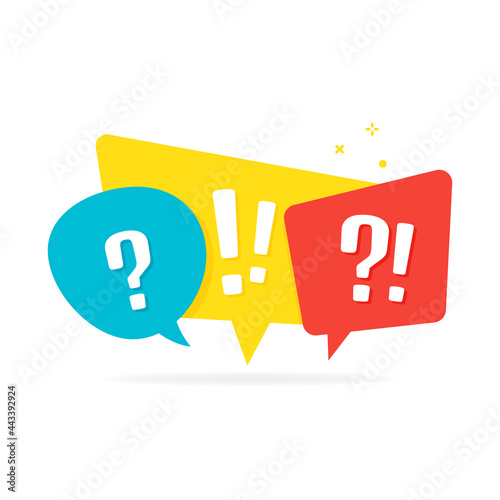 Quiz logo with speech bubble symbols. vector illustration isolated on white background.