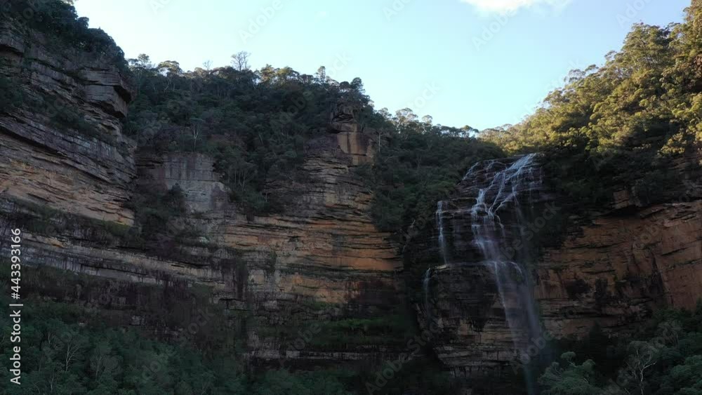 Vertical cascade of Wentworth Falls in Blue Mountains of Australia – aerial 4k
Vertical cascade of Wentworth Falls in Blue Mountains of Australia – aerial 4k