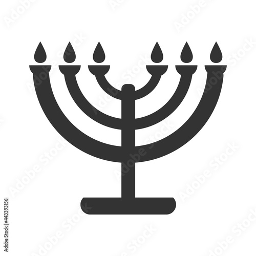 Menorah Hanukkah vector icon. Holiday religion  Jewish festival of Lights.