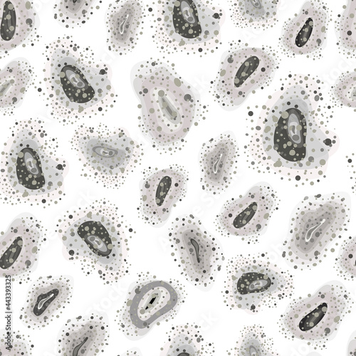 black mold seamless pattern. Outbreak of black fungus. Background with toxic spores, fungi, spots. Mucormycosis disease. Vector illustration, flat