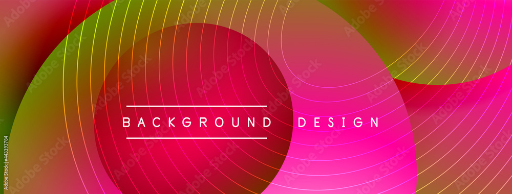 Gradient circles with shadows. Vector techno abstract background. Modern overlapping forms wallpaper background, design template Gradient circles with shadows. Vector techno abstract background. Modern overlapping forms wallpaper background, design template