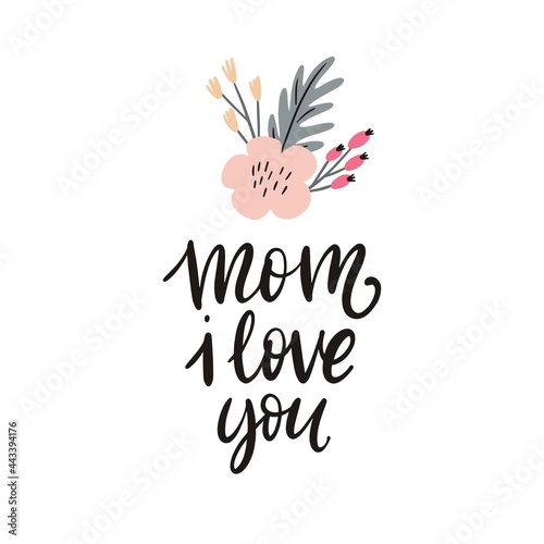 Wallpaper Mural Hand drawn lettering quote.  Spring Mother's Day cards Torontodigital.ca