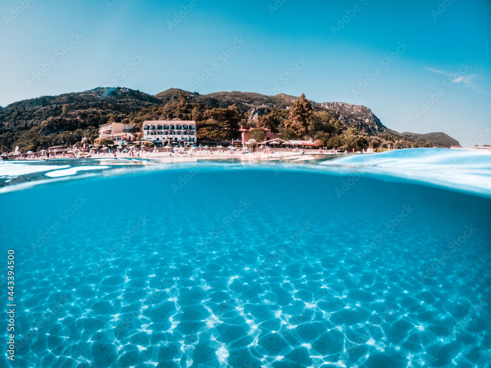 Crystal clear sea of corfu island