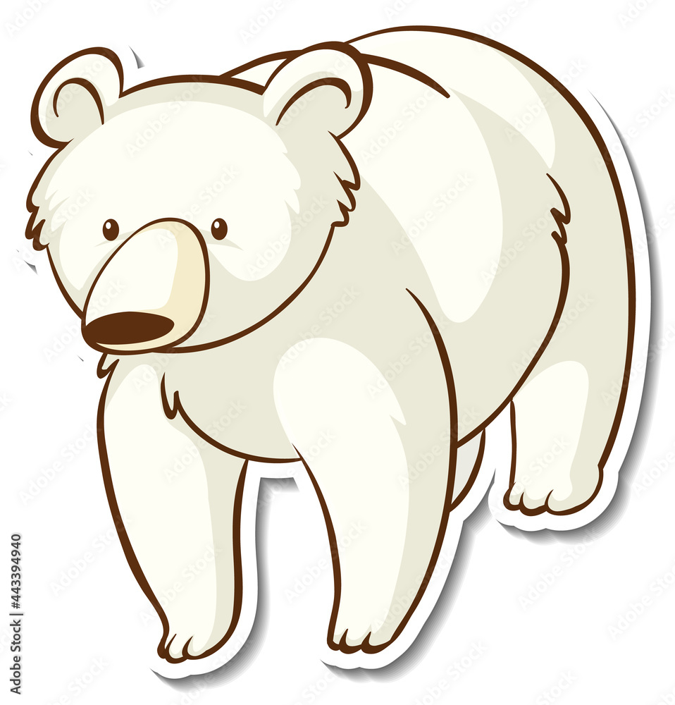 Sticker design with polar bear isolated Sticker design with polar bear isolated