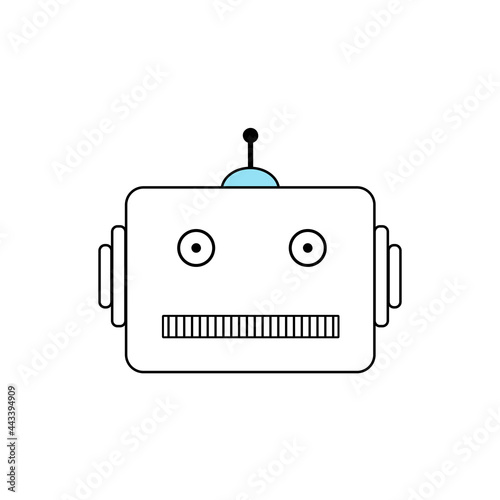 Robot head icon vector illustration, technology, information, future, chat