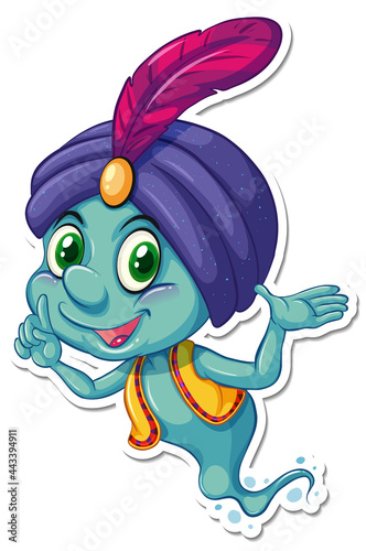 Genie in Aladdin cartoon character sticker photo