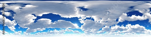 Canvas Print Seamless sky hdri panorama 360 degrees angle view with zenith and clouds for use as sky dome