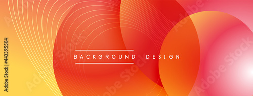 Gradient circles with shadows. Vector techno abstract background. Modern overlapping forms wallpaper background, design template