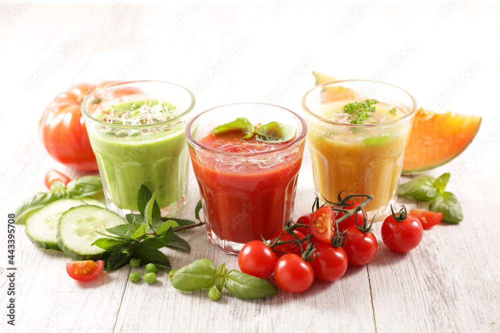 glasses of fresh vegetable juice glasses of fresh vegetable juice