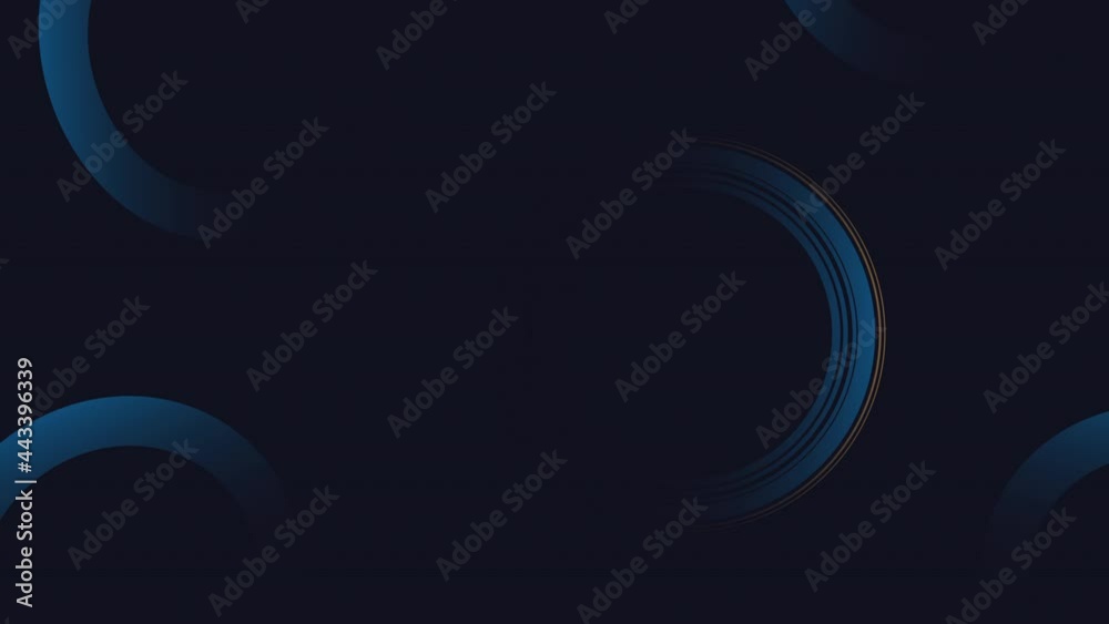 Dark blue background with blue circles in 4k video.