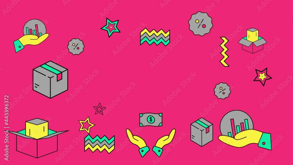 Pink sale background in pop art style in 4k video. Pink sale background in pop art style in 4k video.