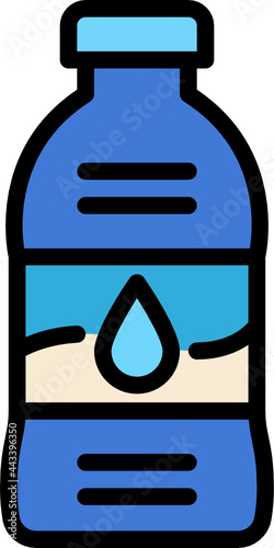 drinking water color outline icon