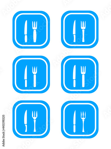 sign icon of fork and knife for steak 