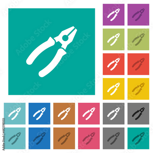 Combined pliers square flat multi colored icons photo