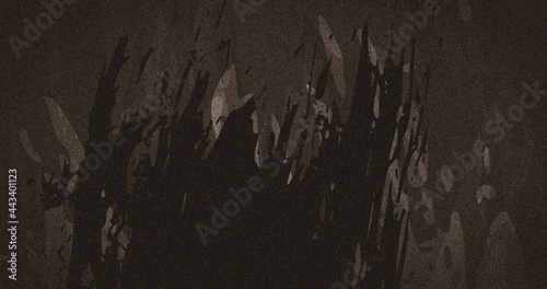 Image of dark brown abstract smudges moving fast on light brown background