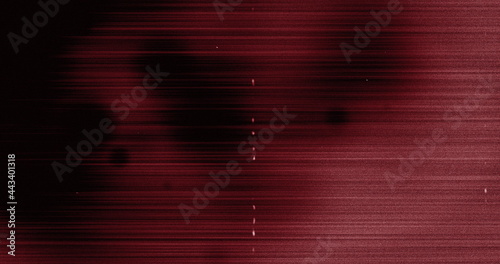 Image of multiple white specks and lines moving on seamless loop in black and red