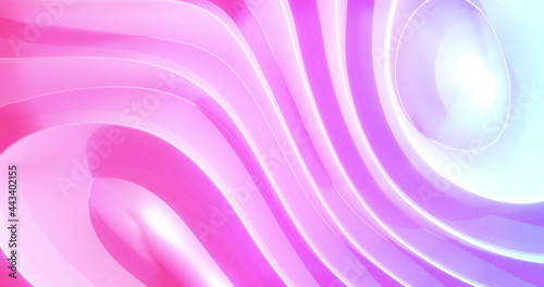 Pink lght and shadow playing on moving 3d grooved absract white shape © vectorfusionart