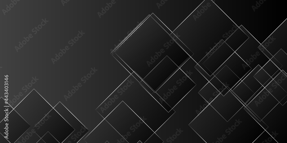 Fototapeta premium Modern black and silver geometry background