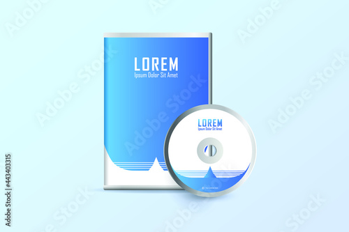 DVD cover with Disk design template. Stylized DVD Cover design template. Luxury, Modern, Elegant, Professional Minimalist Business DVD cover design design with disk label design. Vector illustration